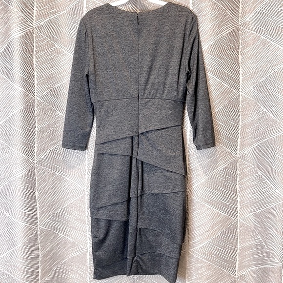 WHBM Instantly Slimming 3/4 Sleeve Dress Gray Shimmer Size 0 - Picture 5 of 9